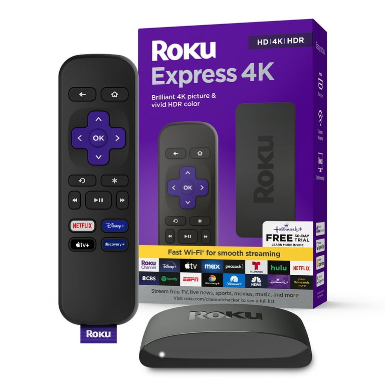 Roku Express 4K Streaming Player, HD/4K/HDR with Remote and