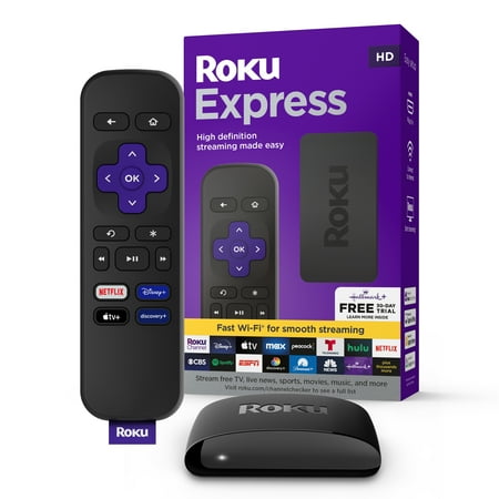 Roku - Express | Streaming Media Player with Standard Remote (no TV controls) - Black