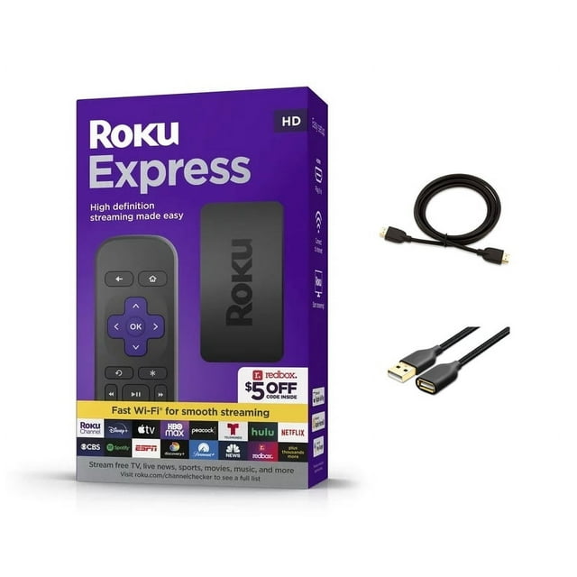 View of Roku Express HD Streaming Device, High-Speed HDMI & Wi-Fi Connection ...