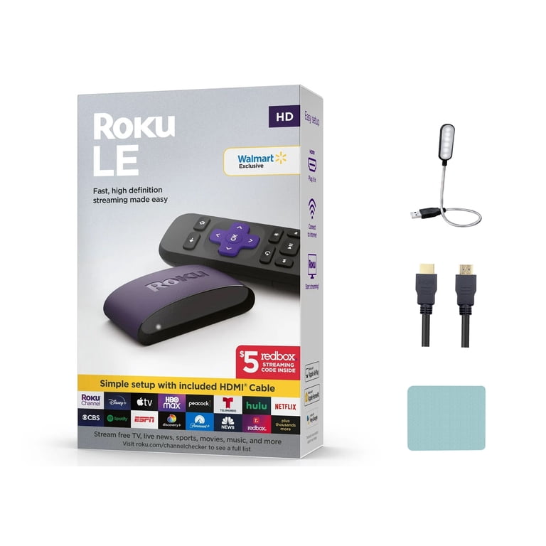 Roku LE HD Streaming Player, Wi-Fi, HDMI Cable, Remote & Mazepoly