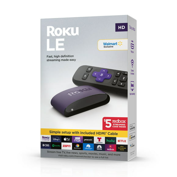 Roku LE HD Streaming Media Player Wi-Fi® Enabled with High Speed HDMI ® Cable and Standard Remote