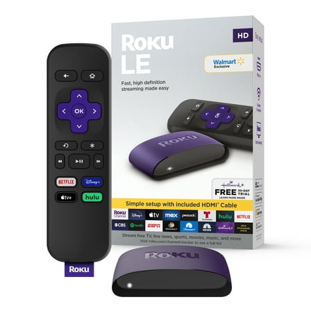 Roku LE HD Streaming Media Player with High Speed HDMI Â® Cable and Simple Remote