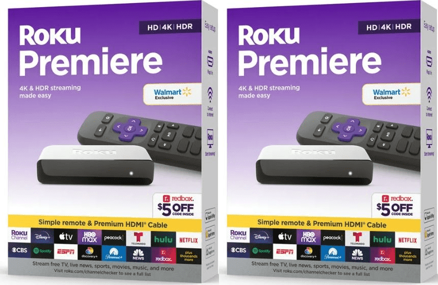 Roku Premiere, 4K HDR Streaming Media Player, Wi-Fi, HDMI Cable