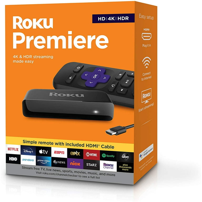 Roku Premiere | HD/4K/HDR Streaming Player, Simple Remote and Premium HDMI Walmart.com