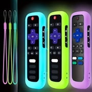 Roku Remote Case 3 Pack, Battery Cover for TCL Roku Smart TV Steaming Stick Remote, Silicone Sleeve Television Remote Cover Glow in The Dark