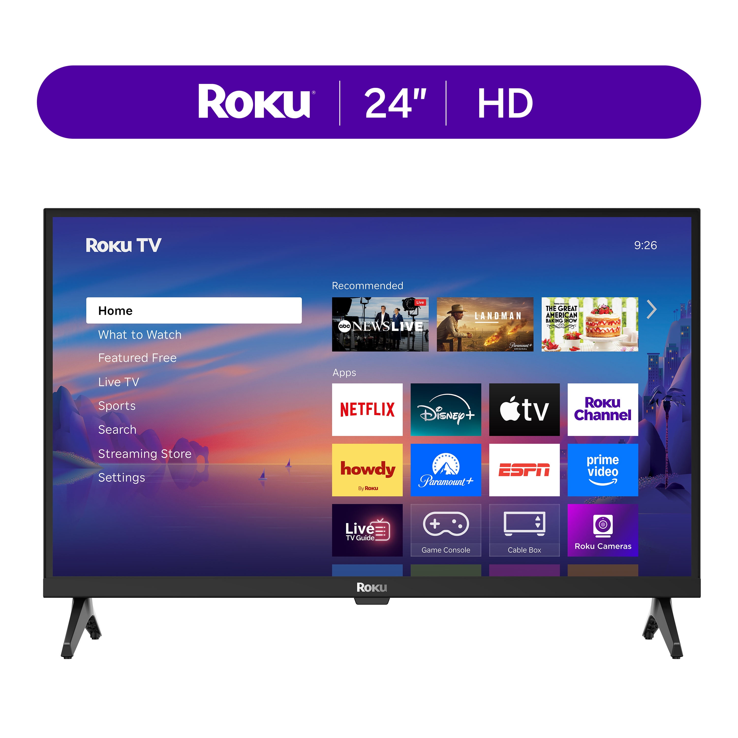 Roku Smart TV 2025 24-Inch Select Series, 720p HD TV Roku TV with Voice Remote