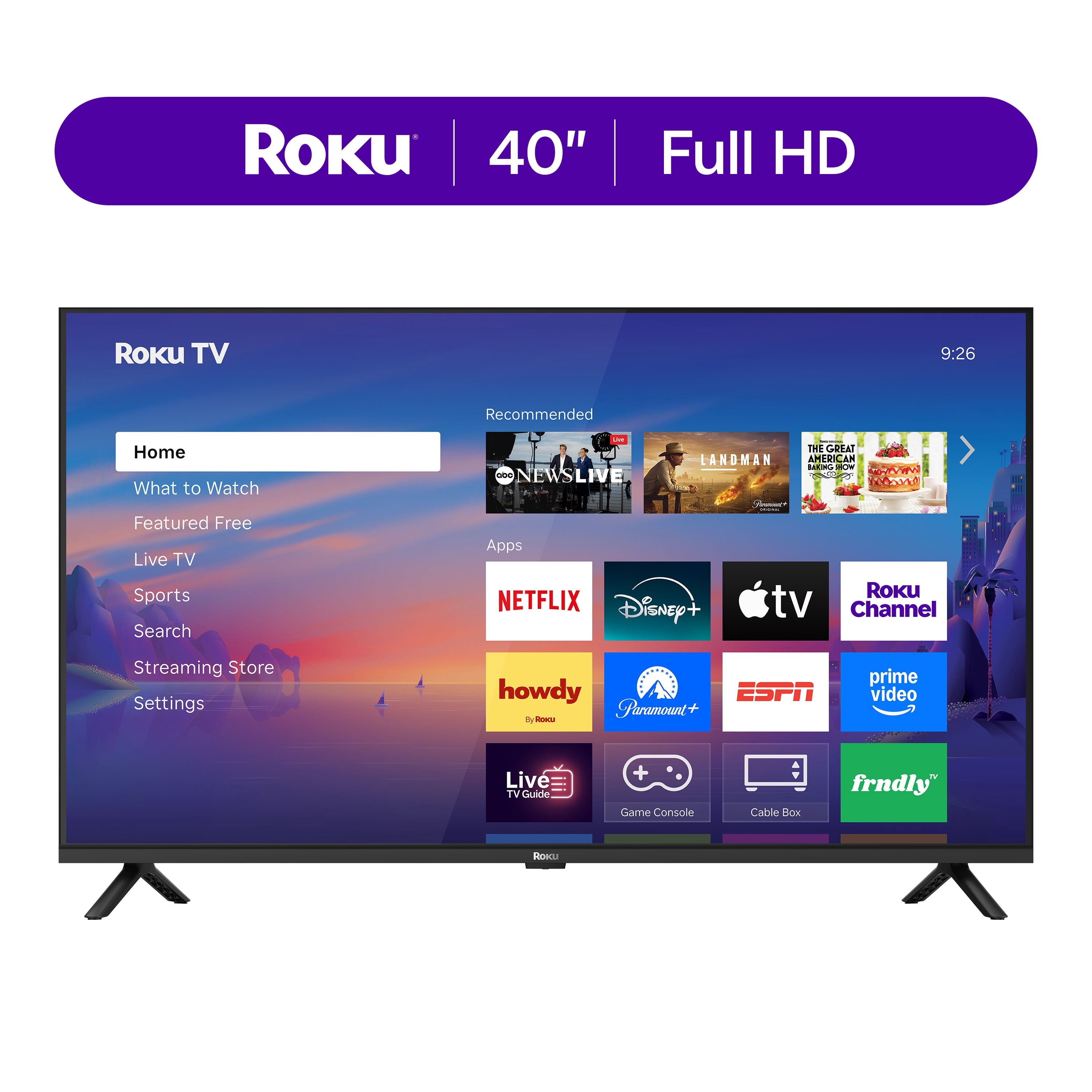 Roku Smart TV 2026  40-Inch Select Series, 1080p Full HD TV  Roku TV with Voice Remote