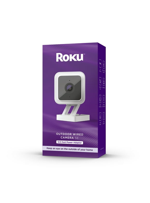 Roku Smart Home Outdoor Wired Camera SE Wi-Fi - Connected Security Surveillance Camera with Motion & Sound Detection