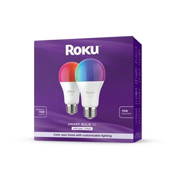 Roku Smart Home Smart Bulb SE (Color) 2-Pack with 16 Million Color Options, 12 Watts - Screw Base