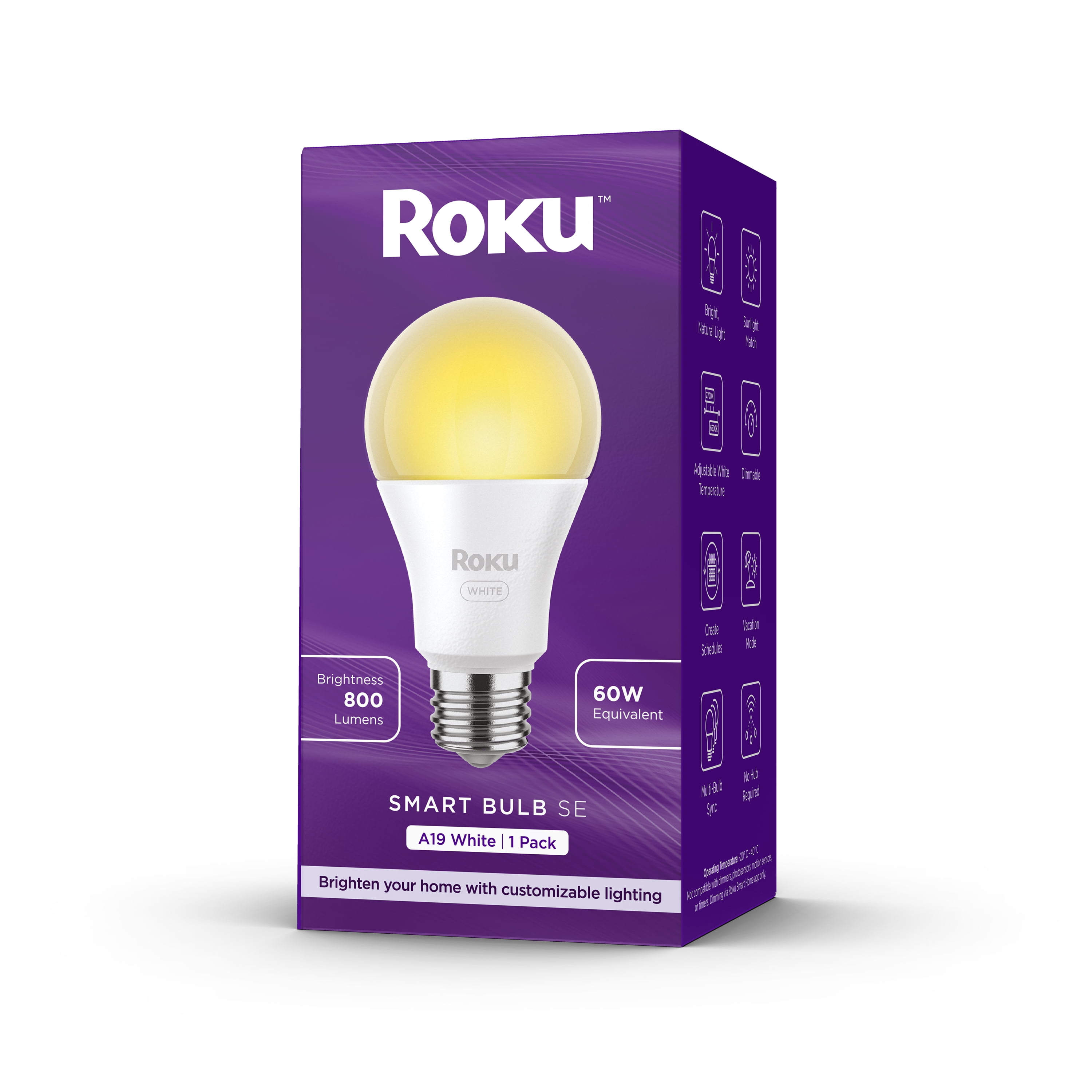Roku Smart Home Smart Bulb SE (White) 1-Pack with Adjustable