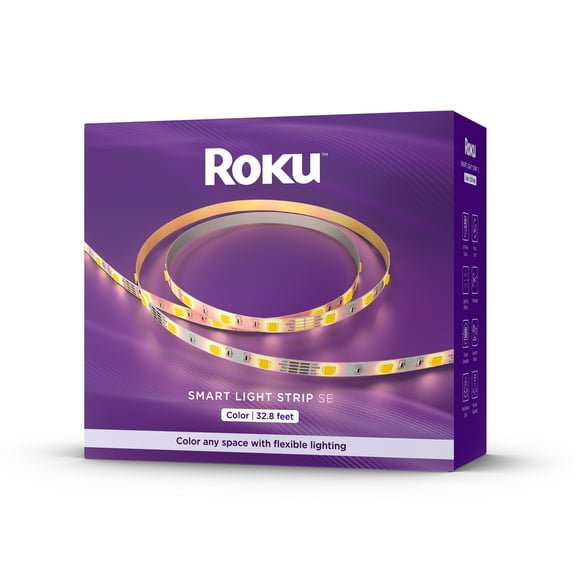 Roku Smart Home Smart Light Strip SE 32.8 ft with 16 Million Color Options, White Light Option, and Custom Presets - Indoor