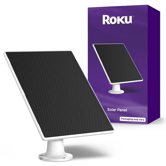 Roku Solar Panel USB-C 2025 for Roku Battery Camera and Battery Plus Only DIY Install, IP65 Weather Resistant, Micro-USB Adaptor Cable & 360 Swivel Mount