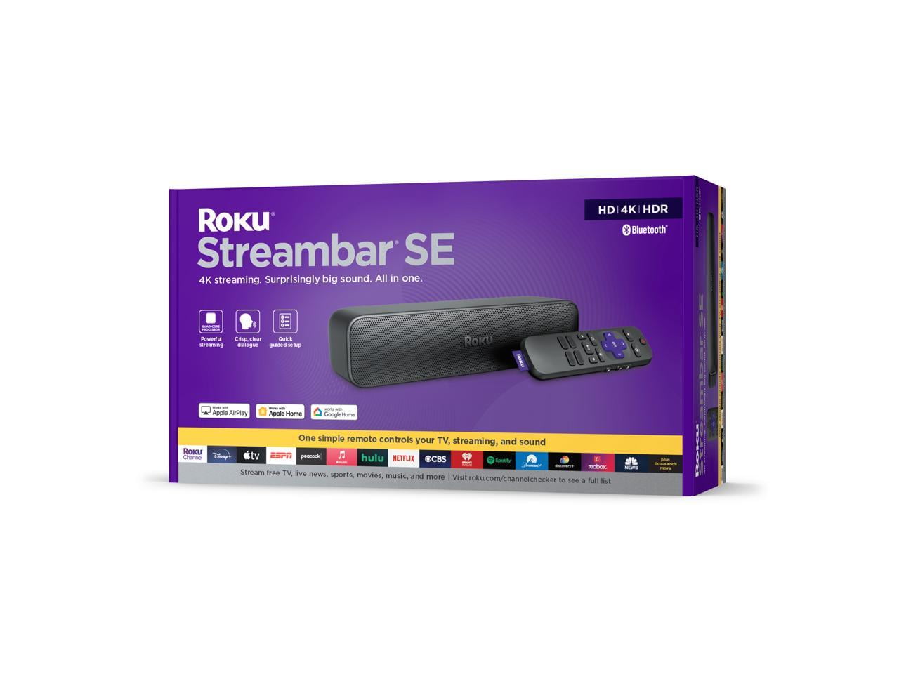 Roku Streambar SE Black Wireless 2-Channel Soundbar with Google Assistant and Alexa