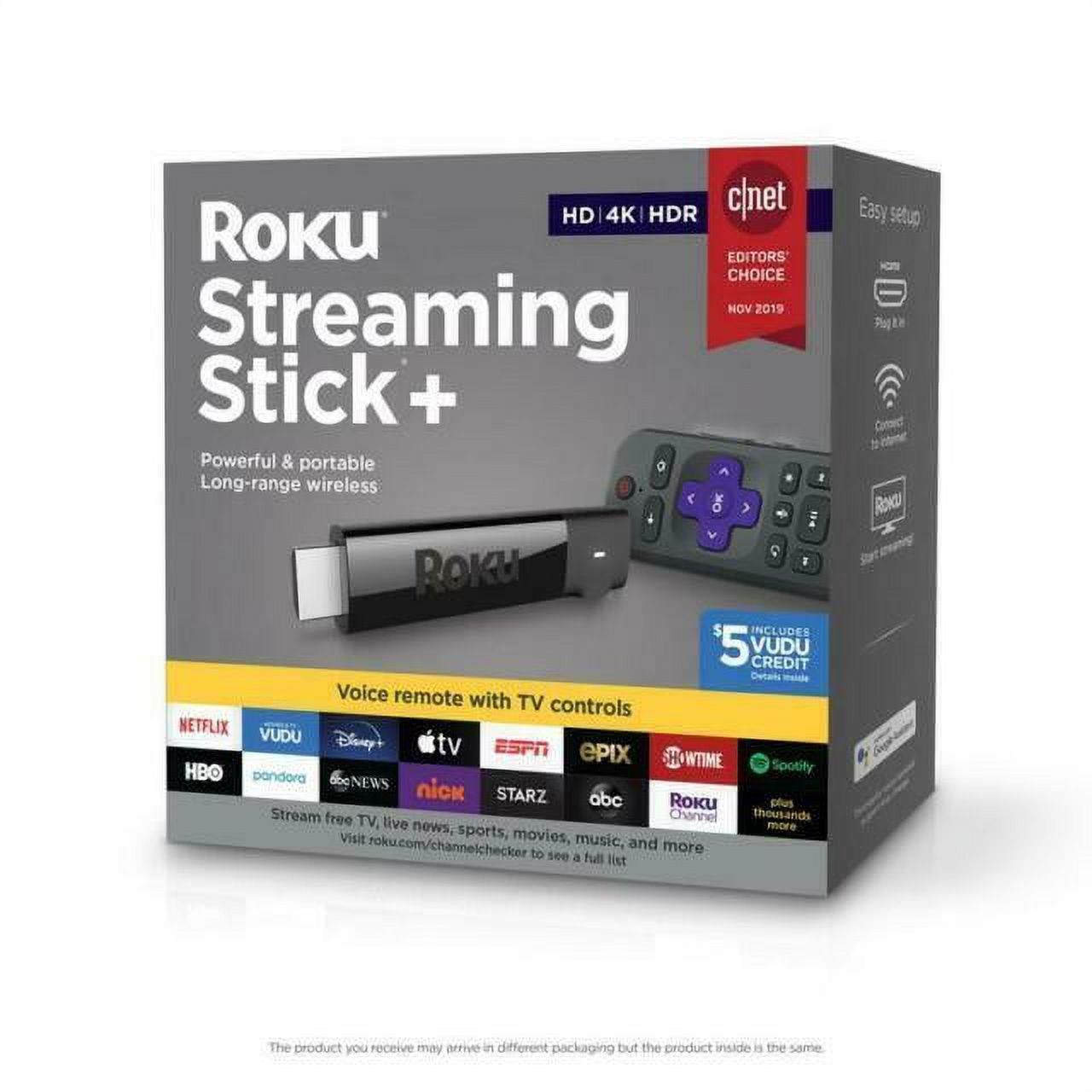 Roku Streaming Stick+ | HD/4K/HDR Streaming Device with Long-range Wireless and Roku Voice Remote with TV Controls - image 1 of 14