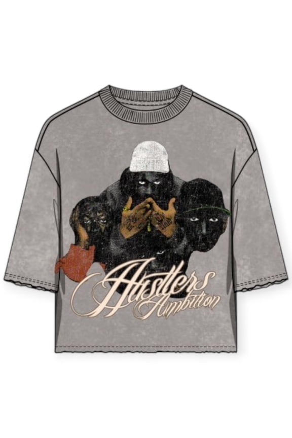 Men No Limit Cropped Enzyne Washed Drop Shoulder Tee (Washed Grey)