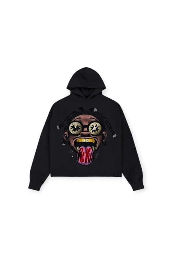 Men RK Men Jr High Cropped Drop Shoulder Hoodie VIP (Black)