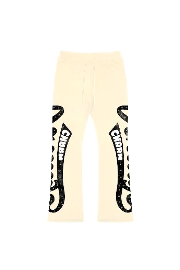 Men Vintage Charm Flare Sweatpants (Eggshell)