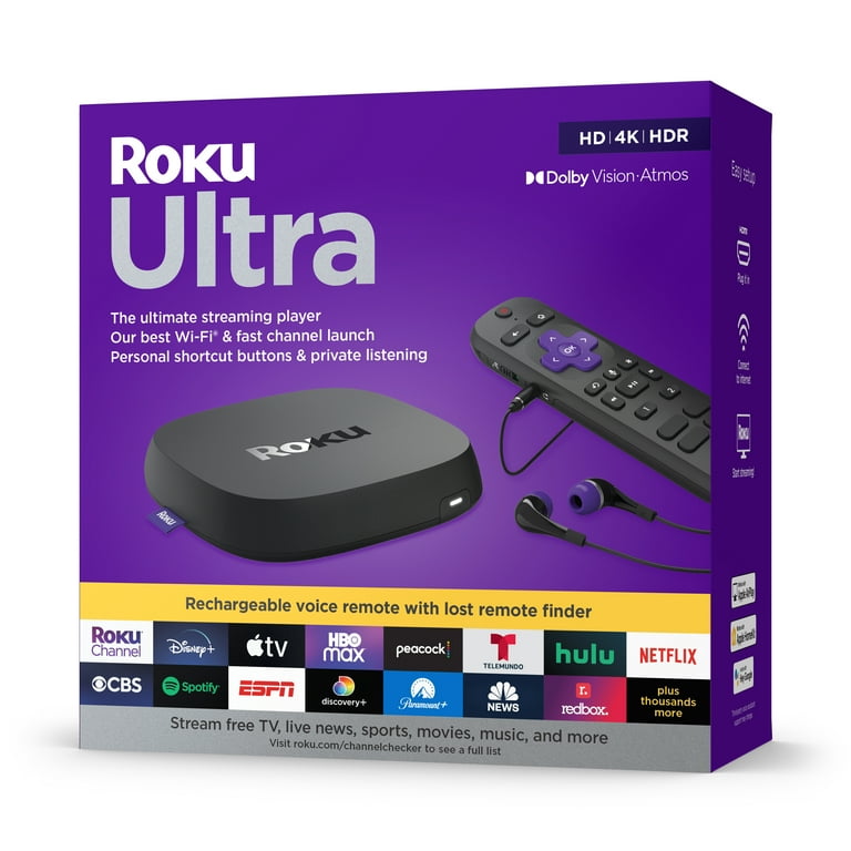 Roku on sale Ultra 4K HDR Dolby Vision Streaming Device with Roku Voice Remote Pro