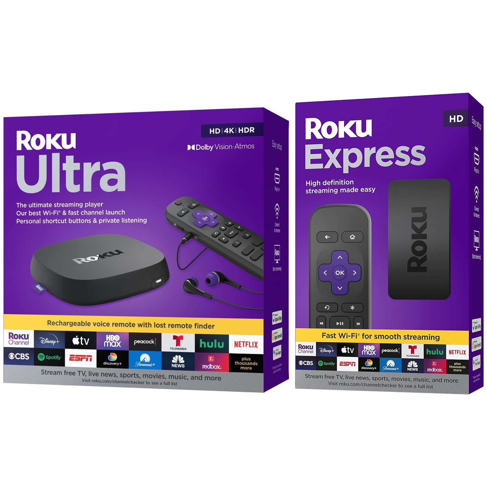 Roku Ultra 4K/HDR/Dolby Vision Streaming Device with Voice Remote Pro