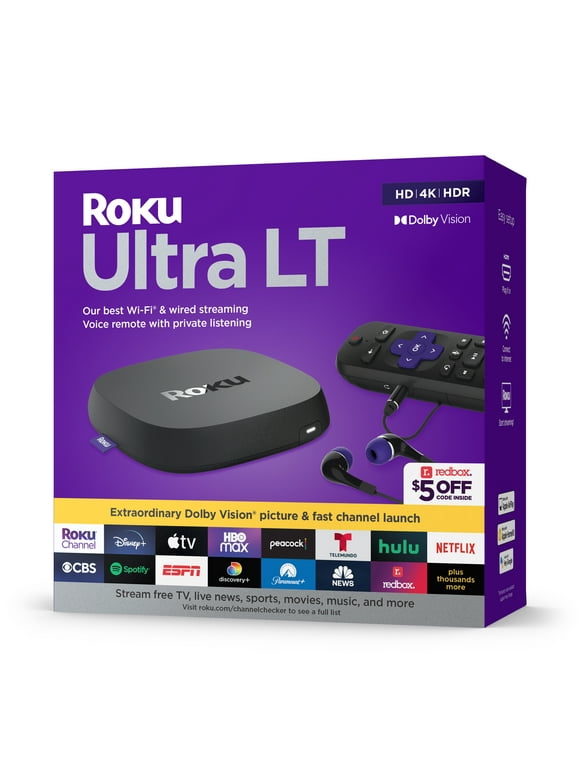 Roku Ultra LT Streaming Device 4K/HDR/Dolby Vision/Dual-Band Wi-Fi® with Roku Voice Remote and HDMI Cable