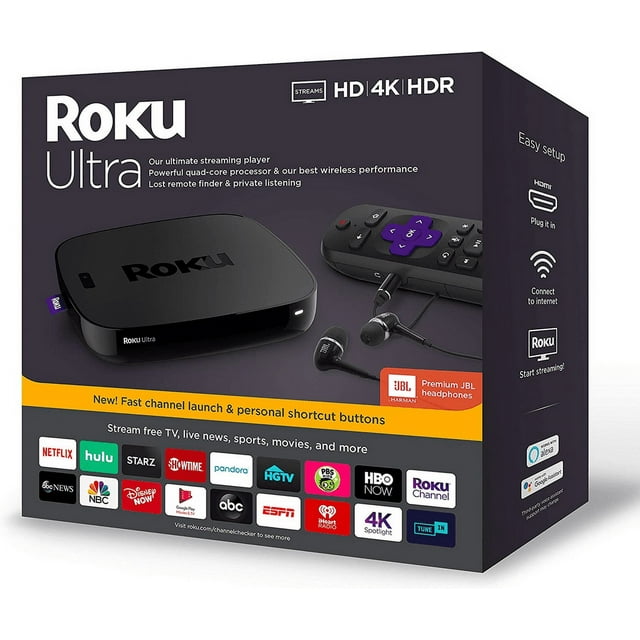Roku Ultra Streaming Media Player 4K/HD/HDR with Premium JBL Headphones 2019