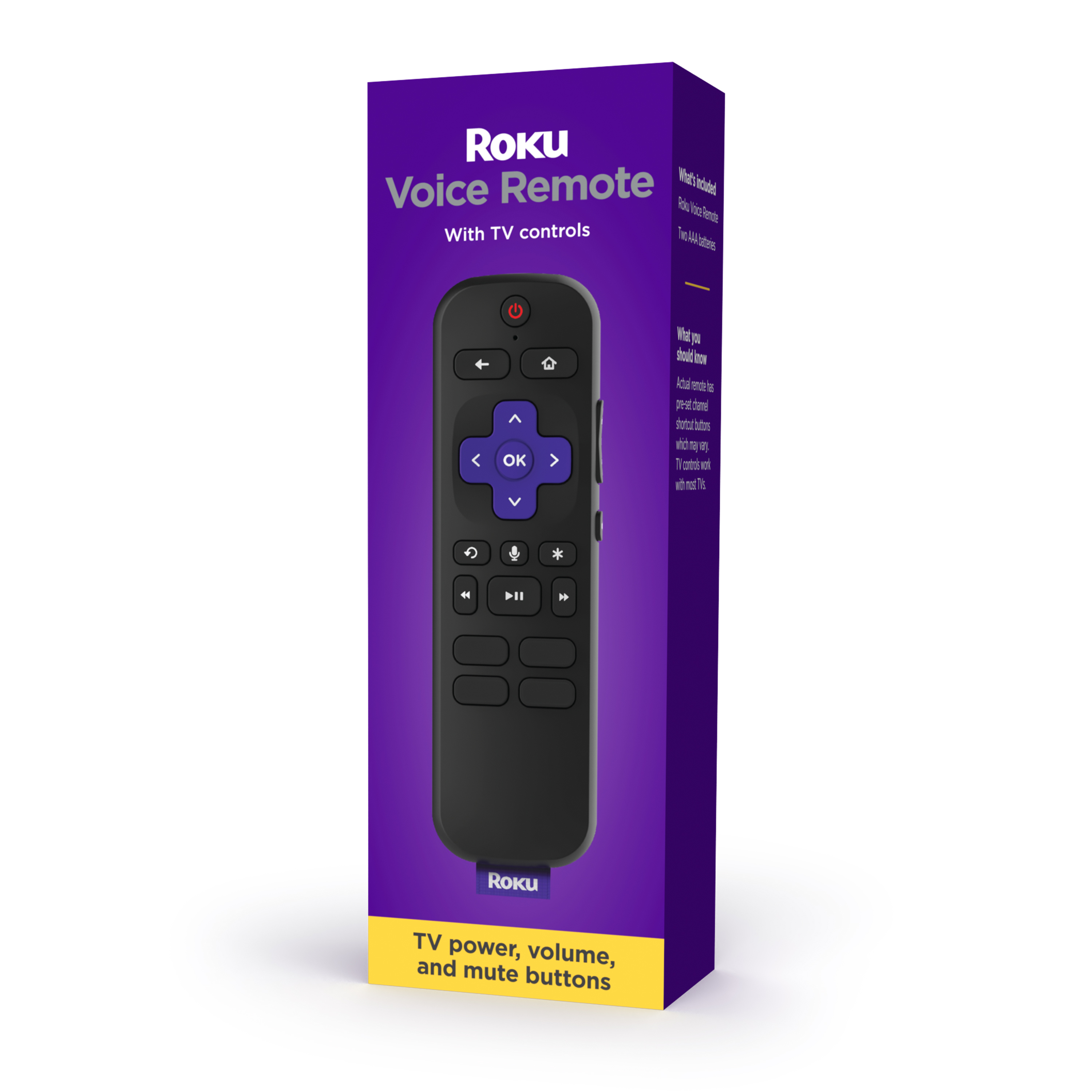 Roku Official Voice Remote for Smart Roku TVs, Players and Audio with ...