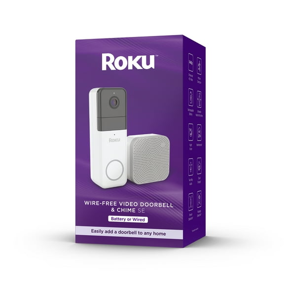 Roku Wire-Free Video Doorbell & Chime SE (1-Pack) with Motion & Sound Detection - Voice Control