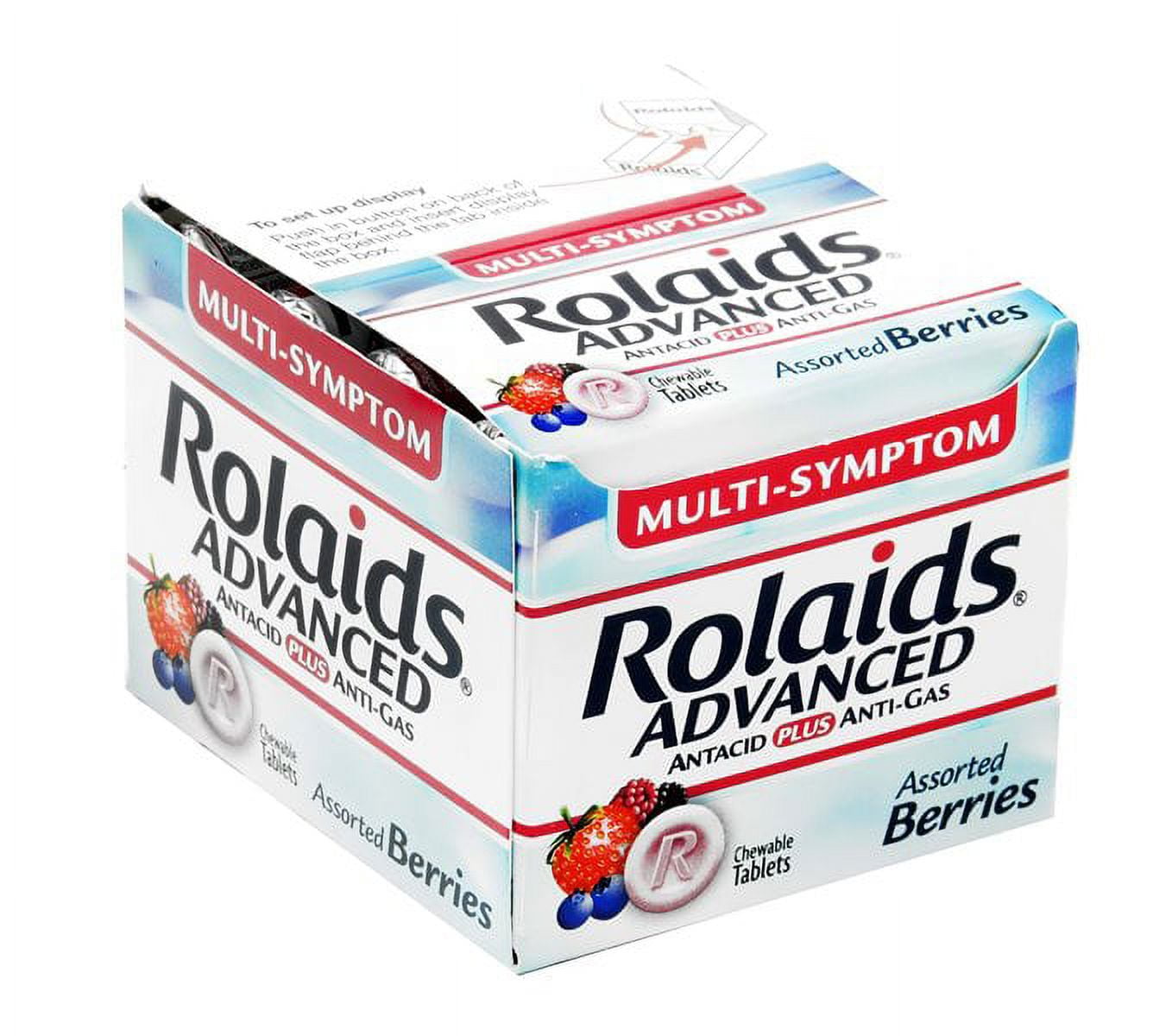 Rolaids Advanced multisymptom Antacid Plus antigas Tablets Mixed