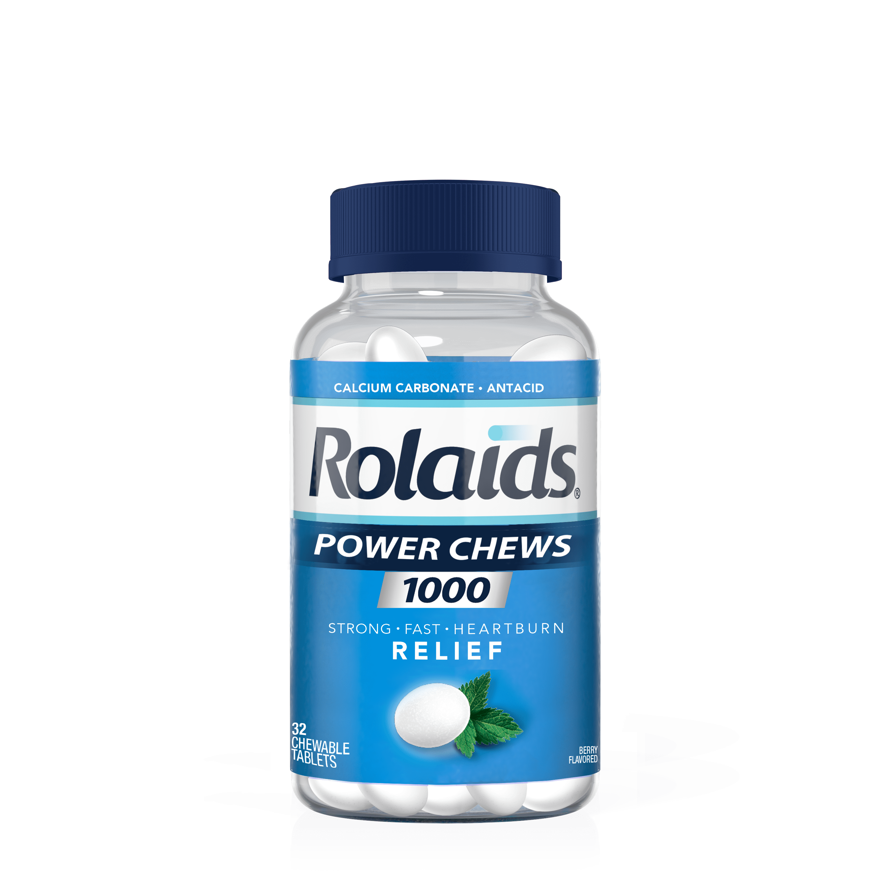 Rolaids Antacid Power Chews, Chewable Antacids for Acid Indigestion and Heartburn, Mint, 32 Count