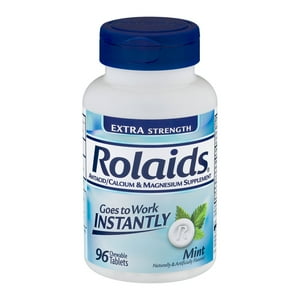 Rolaids Original Strength Antacid, 96 Chewable Tablets, Mint Flavor, Original Strength Hea...