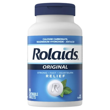 Rolaids Extra Strength Chewable Antacid Tablets for Acid Indigestion and Heartburn, Mint, 96 Count