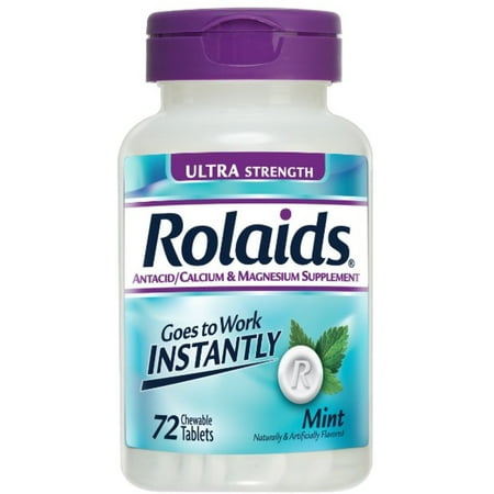 Rolaids Ultra Strength Tablets, Mint 72 ea (Pack of 4)