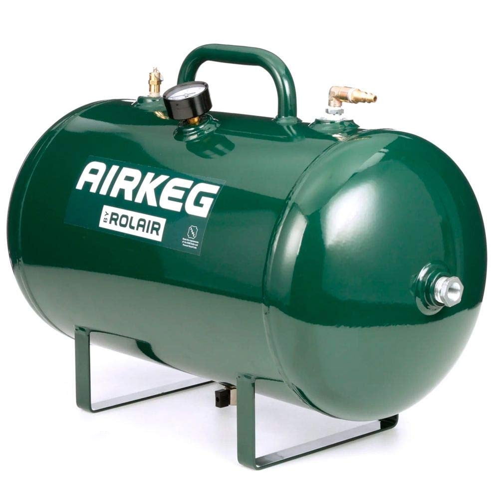 Rolair 10 Gallon 225 PSI Portable Reserve Air Tank with Four 1/4 Couplers - AIRKEGPLUS