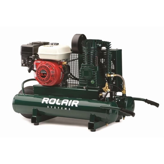 Rolair 6.5 Hp Honda 13.8 Cfm@90Psi 9 Gall Twin Tank Compressor