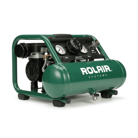 Rolair AB5PLUS 1 Gallon 0.5HP 90 PSI Quiet Portable Pump Electric Air Compressor