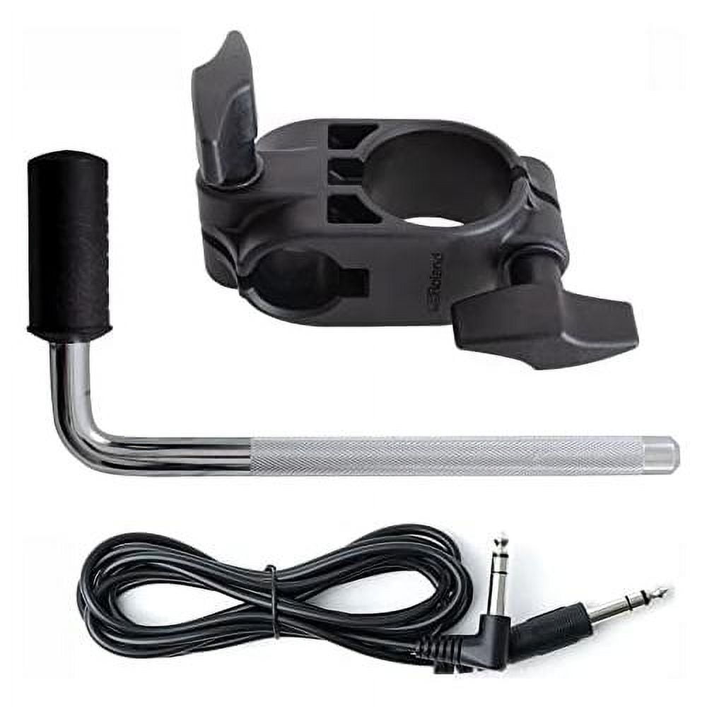 Roland 1.5 Inch Drum Rack Clamp, LRod And 10Ft Trigger Cable Bundle