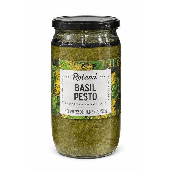 Roland Basil Pesto Sauce, Imported from Italy, Authentic Italian Style, 22 oz