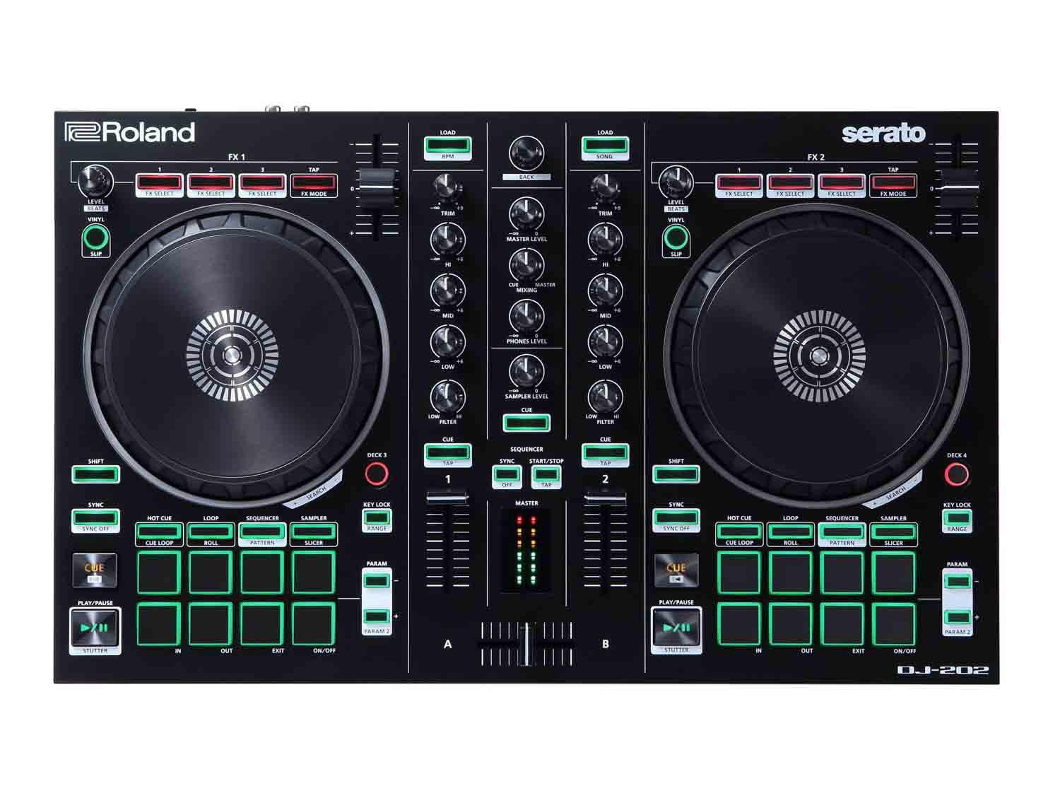Roland DJ Controller, BLACK, Two-Channel, Four-Deck with Serato 