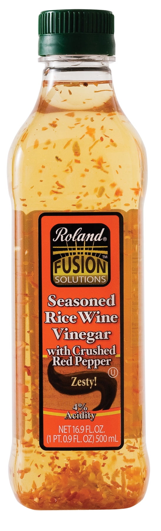 Roland Fusion Rice Wine Vinegar with Red Pepper, 16.9 Oz