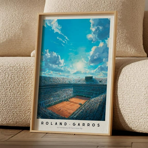 Roland Garros Wall Art - Artistic Poster Featuring The Roland Garros Grand Slam Tennis Tournament - Gift Idea For A Tennis Fan- Wall Art Print, 12x18 UNFRAMED