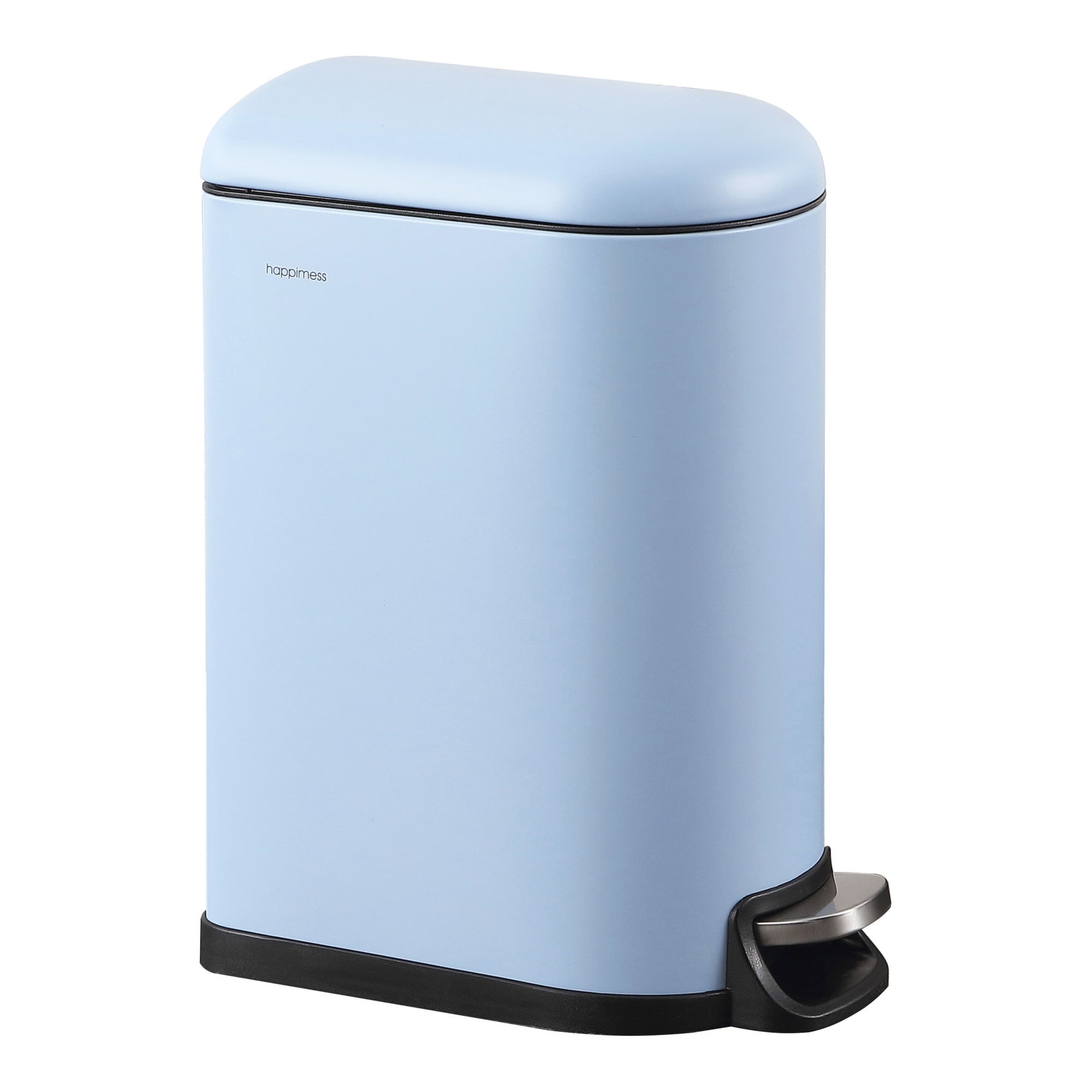 Tide Pool Blue Stainless Steel Step-Open Trash Can