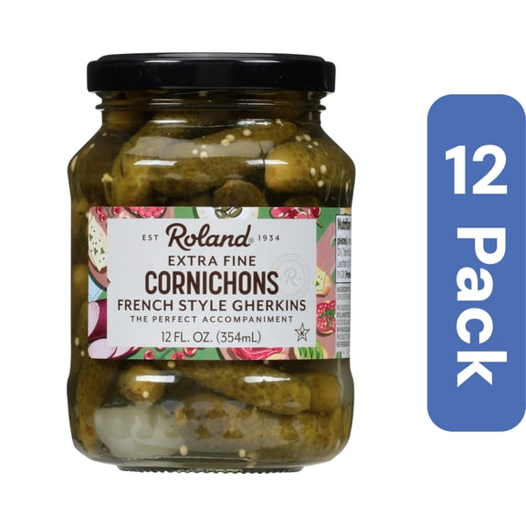 Roland Tiny Cornichons Jar 12 oz (Pack Of 12)