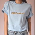 thumbnail image 1 of Roland logo T Shirt - Electronic Music Equipment keyboard synth Boss Rhodes, 1 of 2