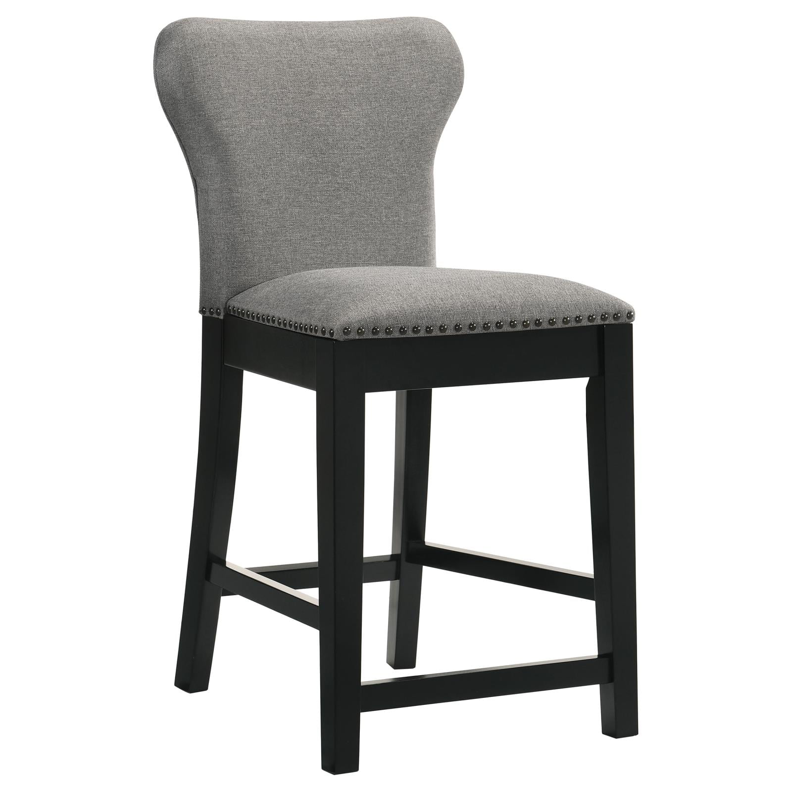 Rolando Upholstered Solid Back Counter Height Stools with Nailhead Trim