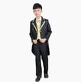 thumbnail image 1 of Rolanko 6 Piece Boys' Classic Tuxedo with Tail Formal Suits Wedding Ring Bearer Outfit Tailcoat Jacket, Vest, Pants, Shirt, Bowtie and Waistband, 1 of 3