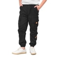 thumbnail image 1 of Rolanko Boys' Cargo Pants Casual Kids Joggers Elastic Waist Outdoor Hiking Baggy Trousers 4-14 Years, 1 of 6