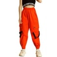 thumbnail image 1 of Rolanko Girls Cargo Pants for Kids Loose Streetwear Hip Hop Dance, 1 of 5