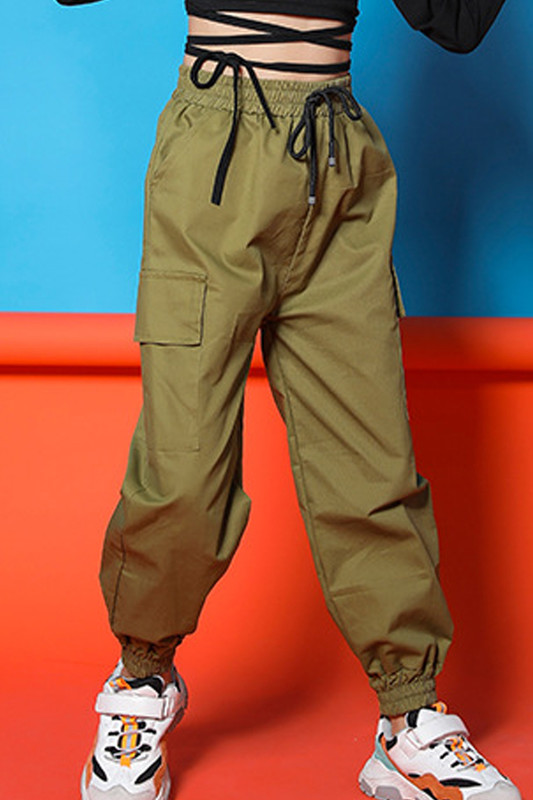 Pantalon Cargo Fille - Style Hip-hop Streetwear - élastique Taille Et Poignets - 4 à 15 Ans - 8