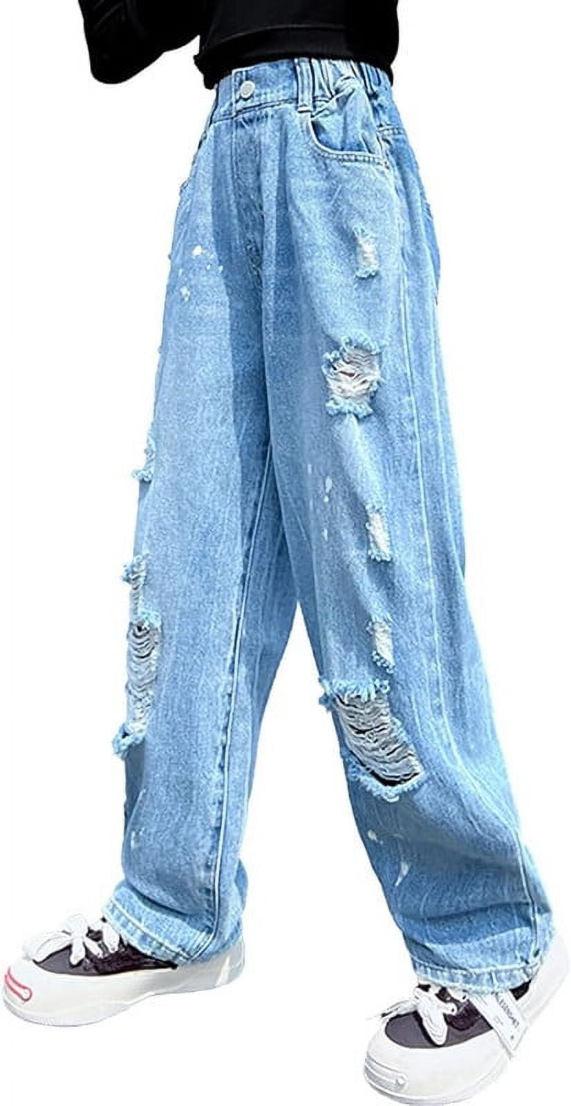 Rolanko Girls' Denim Basic Denim Outwear Denim Jacket Button Down Jeans