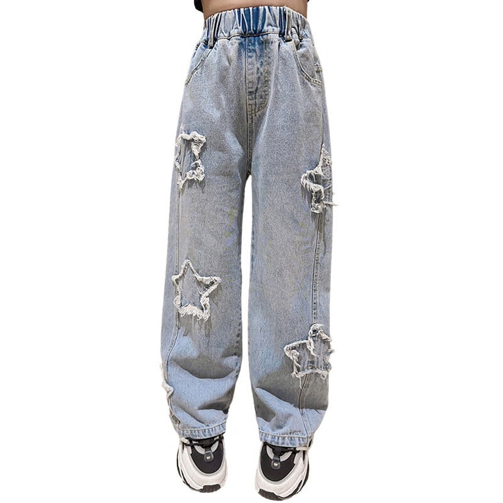 Rolanko Baggy Jeans Jungen - Weite Cargo Hose Elastische Taille | Streetwear Kinderjeans